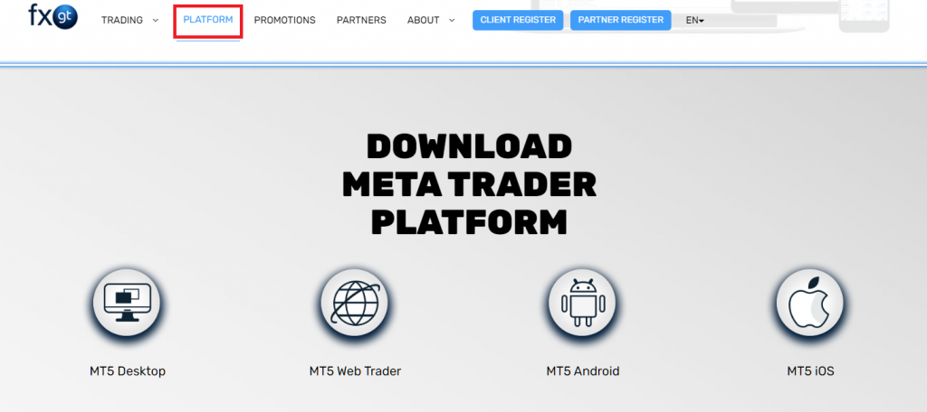 FXGT Download MetaTrader