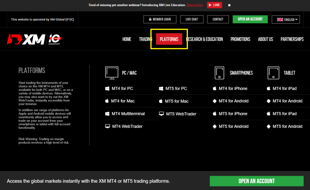 XM Download MetaTrader