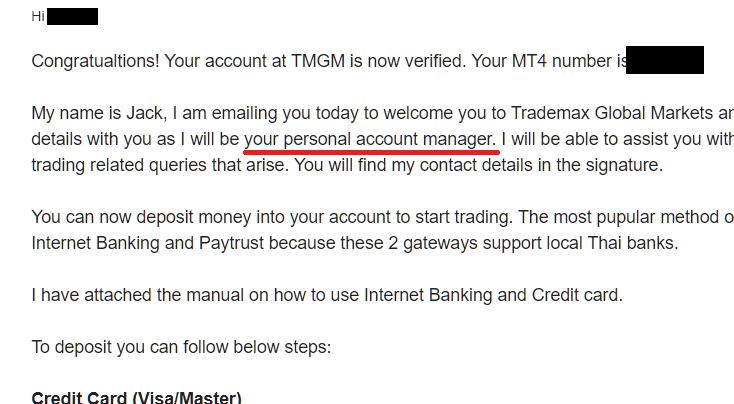 TMGMアカウントマネージャーのアサイン連絡メール