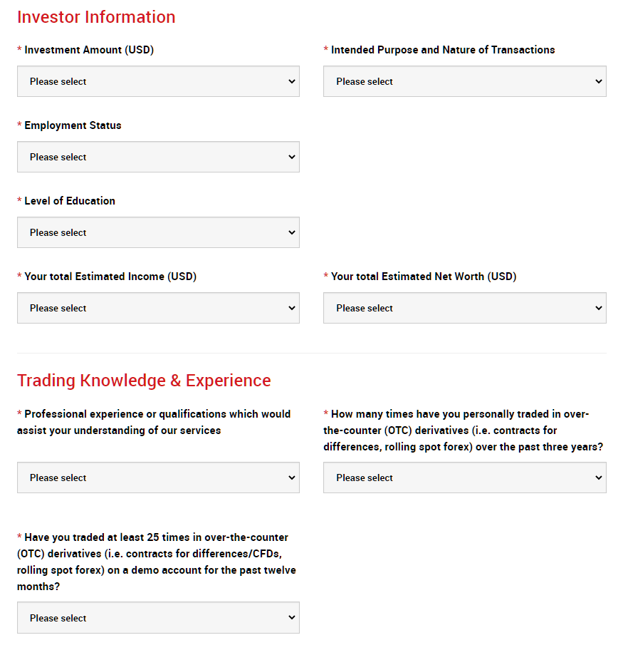 XM Open an Account Investor Information 