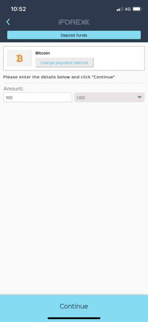 deposit on iforex app (bitcoin)