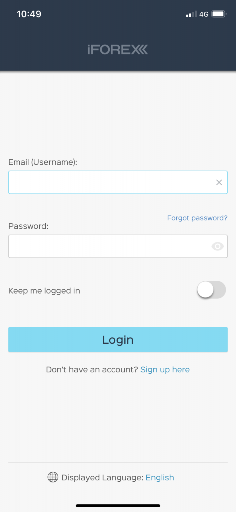 log in to iforex app