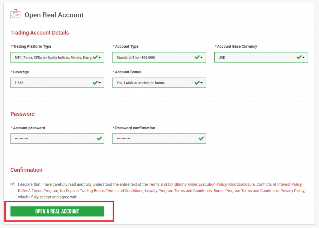 XM additional account detail information