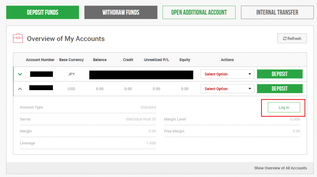 to switch current account, click account you want to switch to
