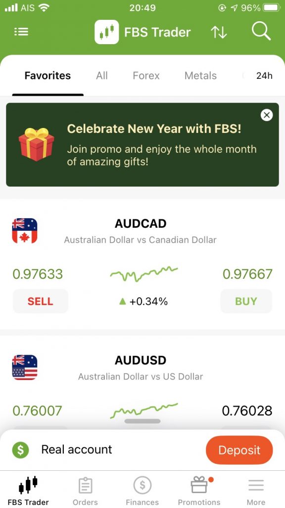 FBS Trader App, launched