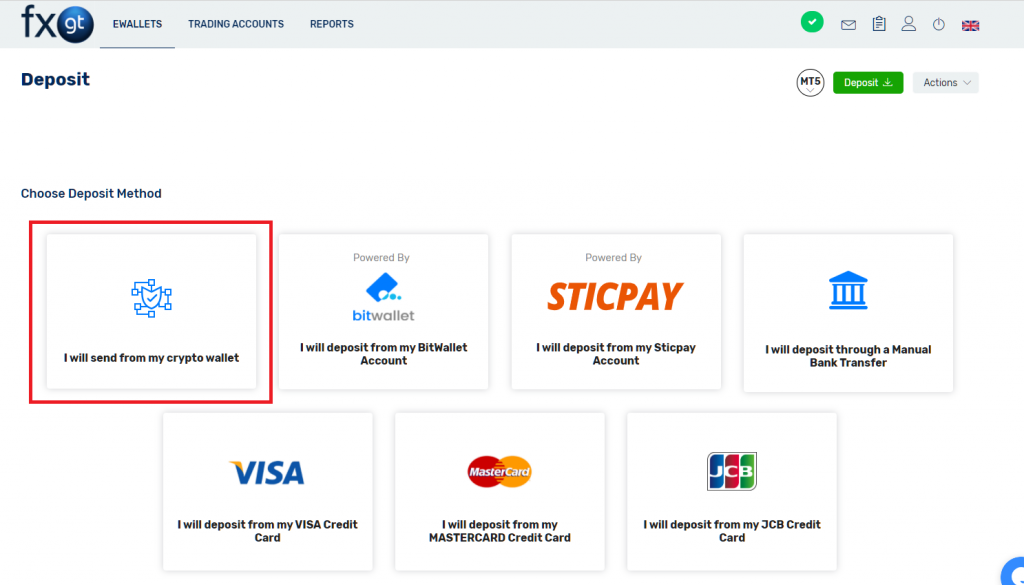 fxgt crypto deposit