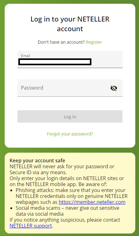 hotforex login to neteller