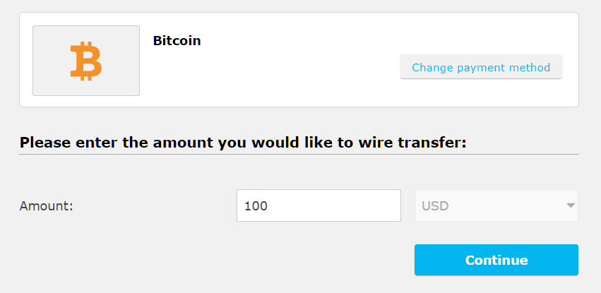 iFOREX bitcoin deposit, enter amount