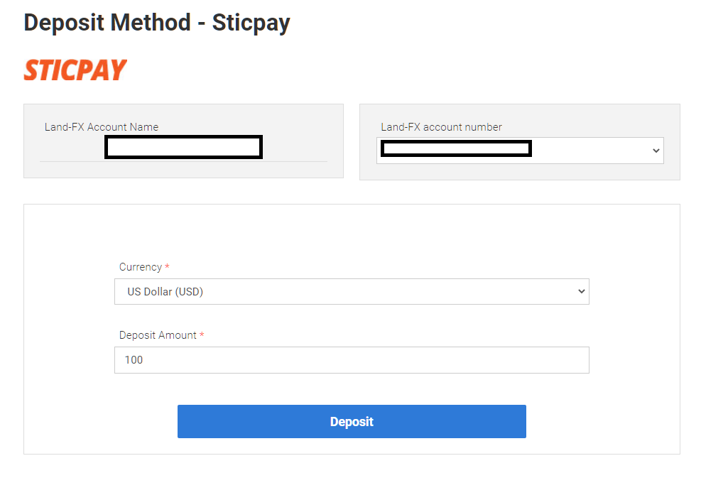 landfx stickpay deposit 