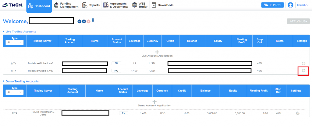 TMGM (TradeMax) MT4/MT5, how to change password from portal