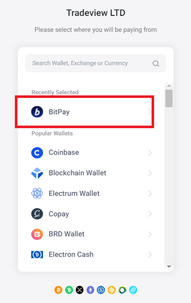 tradeview bitpay deposit, select bitpay