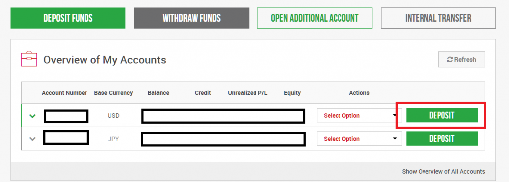 xm select deposit account