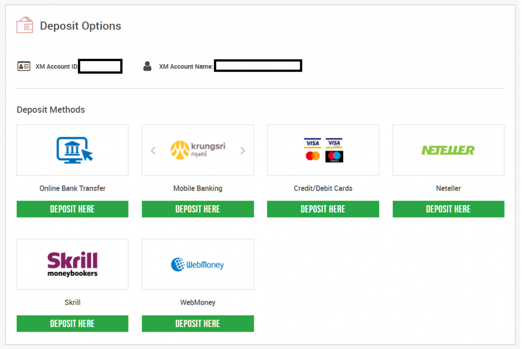 xm deposit options