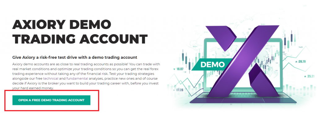 Axiory demo account, open a free demo account
