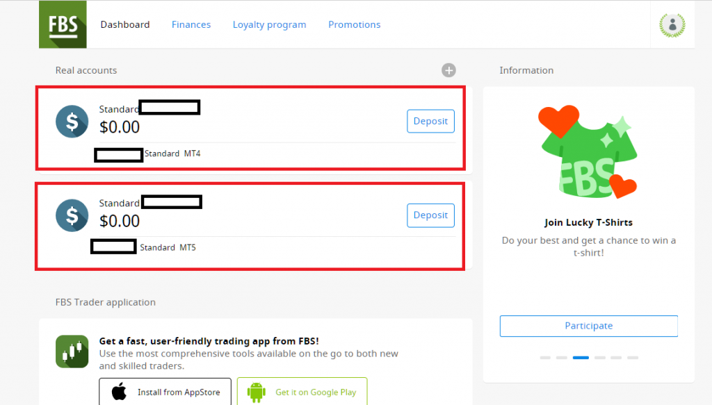 FBS MT4/MT5, forgot passwordd