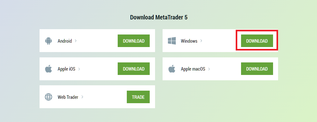 FBS MT4/MT5, click download