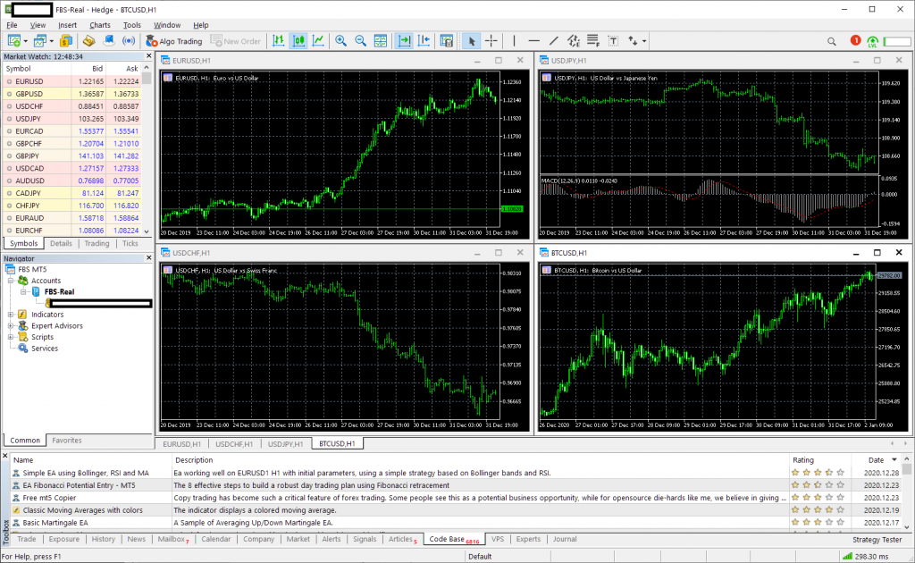 FBS MT4/MT5, login successful