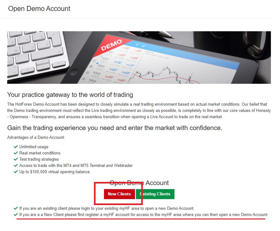 HotForex demo account. open demo account