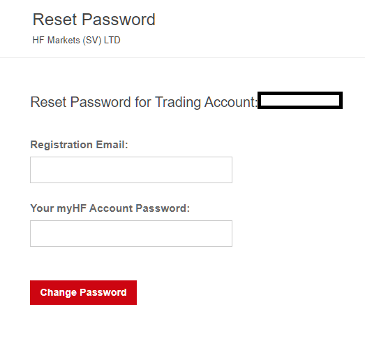 HotForex MT4/MT5, reset password