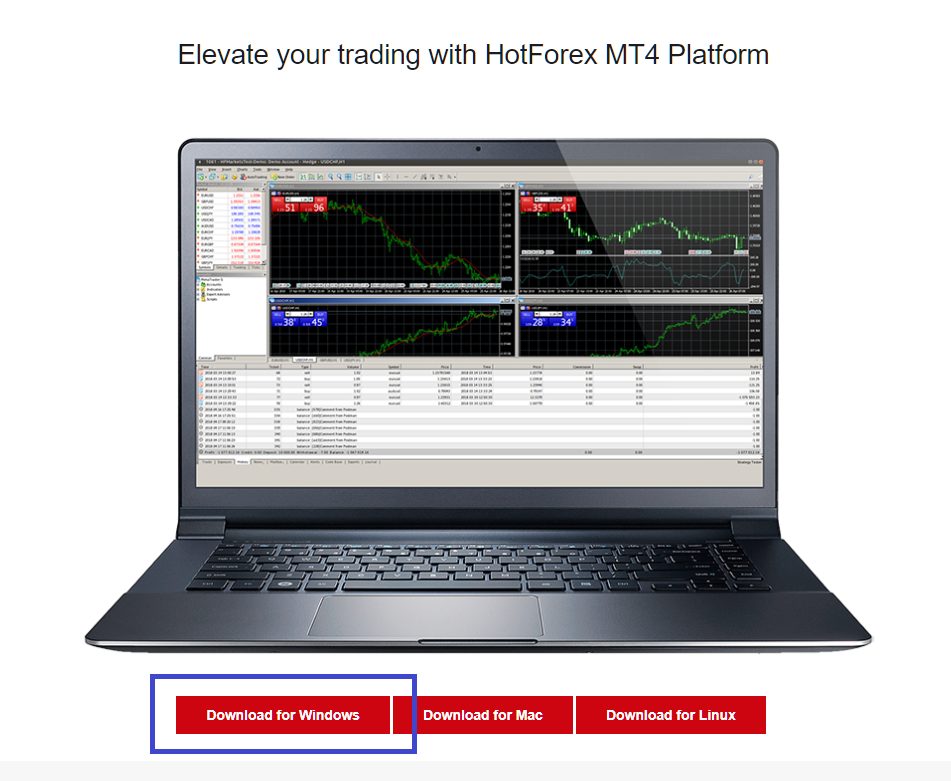 HotForex MT4/MT5, download page