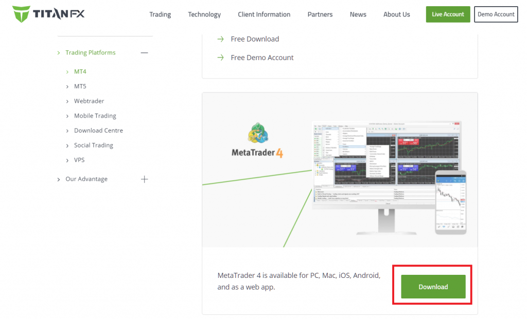 TitanFX MT4/MT5, download link