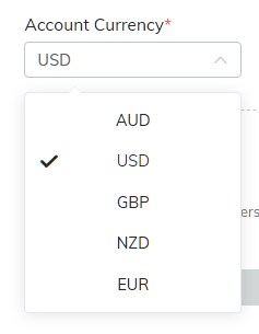 TMGMのデモ口座、口座通貨