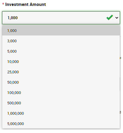 XM demo account, investment amount