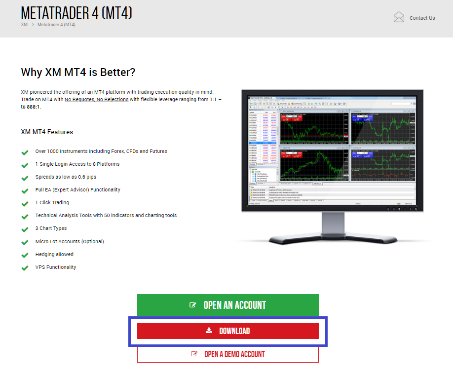 XM MT4/MT5, mt4 download page