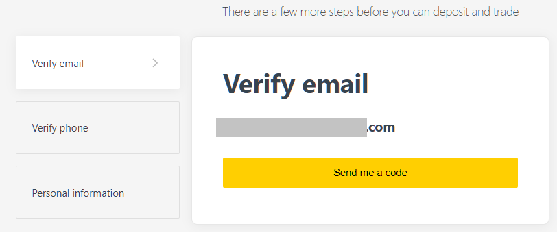 Exness Verify email